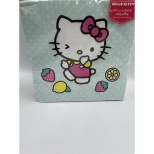 Hello Kitty 40 Luncheon Napkins 13 X 13” Strawberries & Lemons Sealed Package